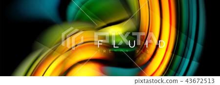 Wave fluid flowing colors motion effect, holographic abstract background. Vector illustration Wave fluid flowing colors motion effect, holographic abstract background. Vector illustration 43672513