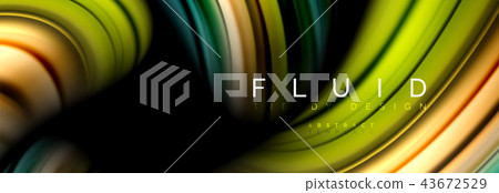 Wave fluid flowing colors motion effect, holographic abstract background. Vector illustration Wave fluid flowing colors motion effect, holographic abstract background. Vector illustration 43672529