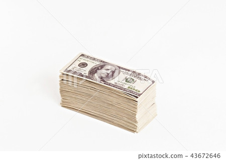 large pack of dollars isolated 43672646