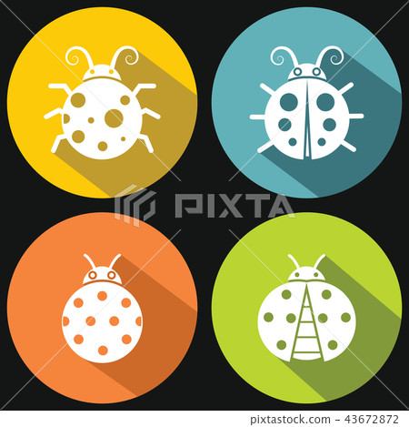 Ladybugs on yellow background with shadow Ladybugs on yellow background with shadow 43672872