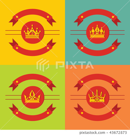 Logo crown icons on color background 43672873