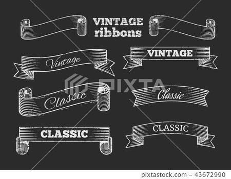 Classic vintage ribbon banners, Stock vector