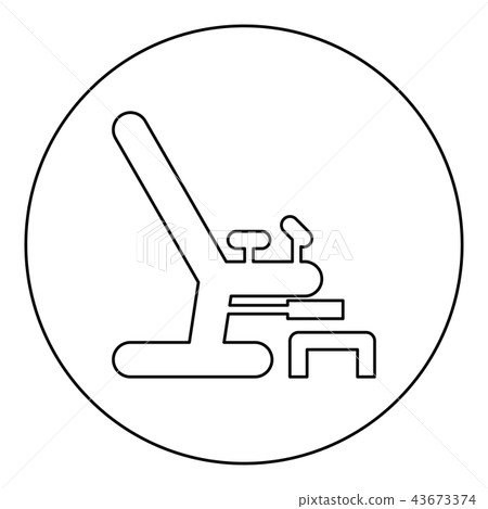 Gynecological chair icon color in round circle Gynecological chair icon color in round circle 43673374