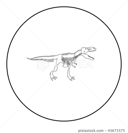 Dinosaur skeleton T rex icon black 43673375
