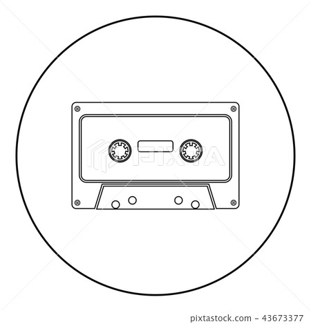 Retro audio cassette icon black Retro audio cassette icon black 43673377