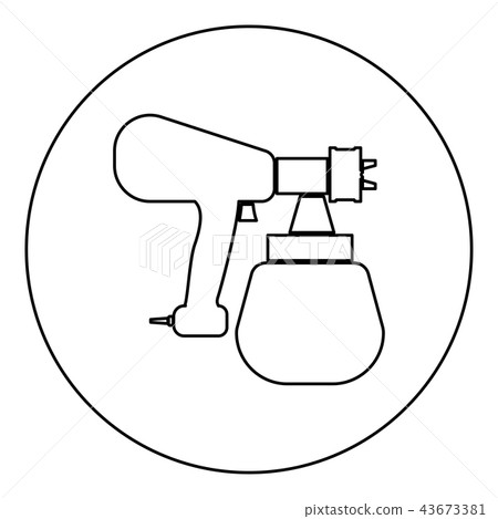 Sprayer paint icon black color in round circle Sprayer paint icon black color in round circle 43673381