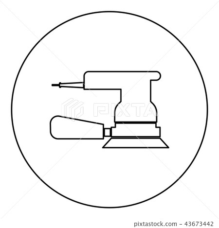 Eccentric grinder icon black color 43673442