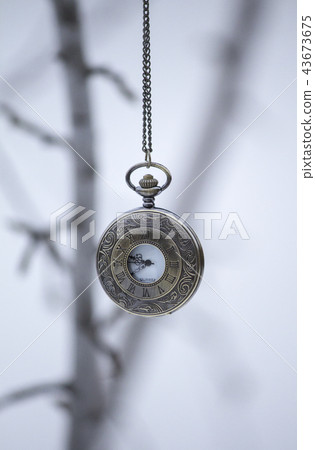 Vintage watch on a chain. Pocket watch 43673675