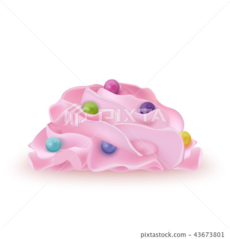 Whipped pink cream for ice cream, yogurt 43673801
