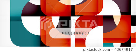 Colorful squares composition abstract banner. Illustration for business brochure or flyer Colorful squares composition abstract banner. Illustration for business brochure or flyer 43674917