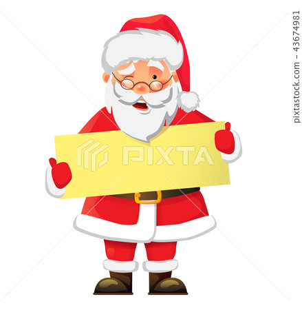 Santa Claus holding banner Santa Claus holding banner 43674981