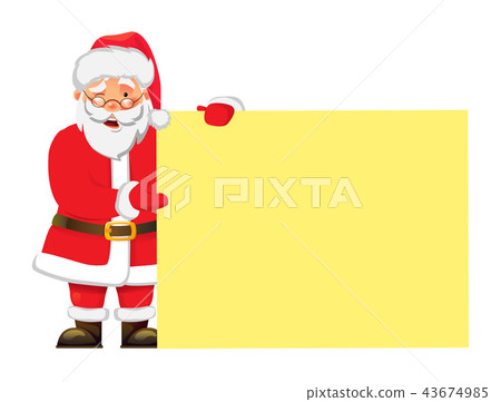 Santa Claus holding banner 43674985