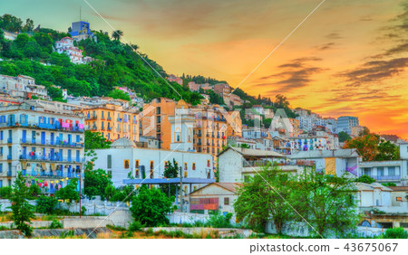 Dramatic sunset above Algiers, the capital of Algeria 43675067