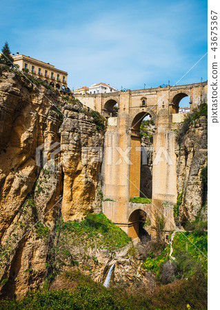 Tajo Gorge and stone bridge, Ronda, Spain Tajo Gorge and stone bridge, Ronda, Spain 43675367
