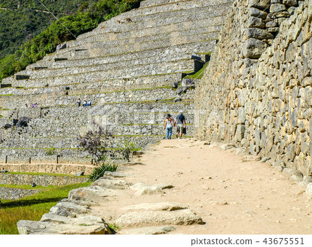 Terraces of Machu Picchu - Incan lost city in Peru, South America 43675551