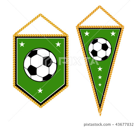 Set of soccer pennants isolated white Set of soccer pennants isolated white 43677832