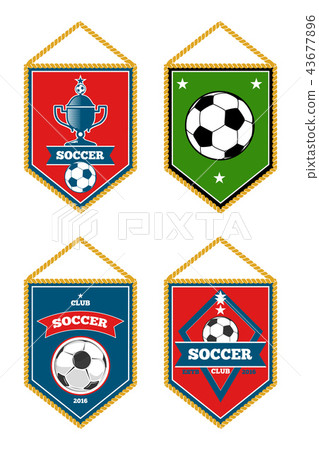 Soccer pennants set isolated white Soccer pennants set isolated white 43677896