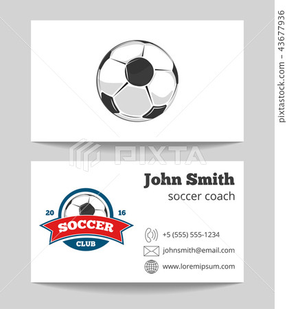 Soccer coach business card template with logo 43677936