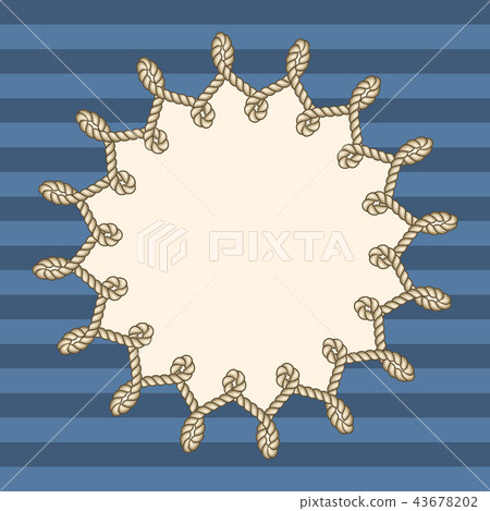 Nautical ropes frame over navy blue background-插圖素材 [43678202] - PIXTA圖庫
