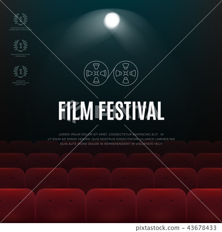 Cinema, film festival vector abstract poster, background Cinema, film festival vector abstract poster, background 43678433