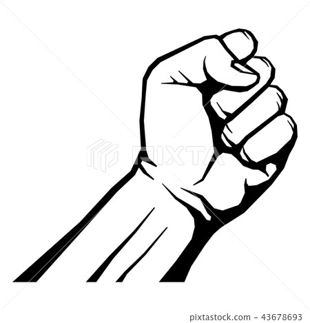 Raised fist isolated on white vector illustration - Stock Illustration ...