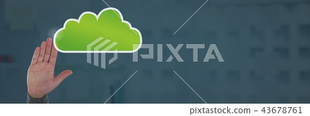 Hand with cloud icon Hand with cloud icon 43678761