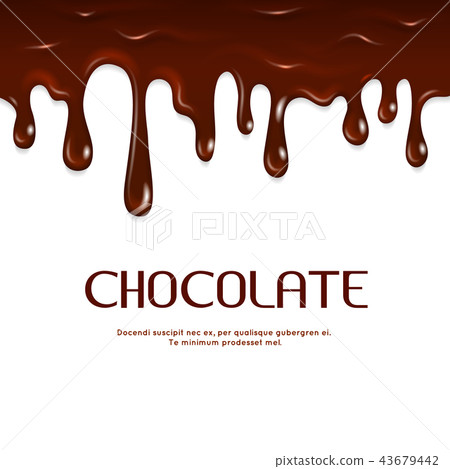 Melted dripping chocolate seamless vector 43679442