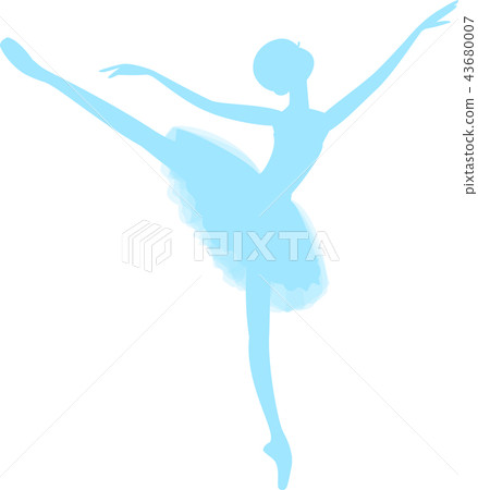 Ballet ballerina silhouette arabesque light blue Ballet ballerina silhouette arabesque light blue 43680007