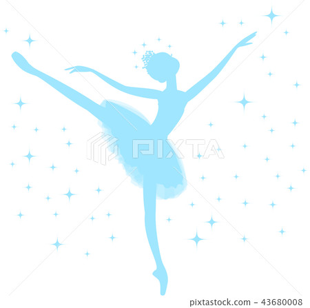 Ballet ballerina silhouette arabesque light blue 43680008
