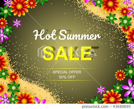 Sale offer poster spring summer design layout Sale offer poster spring summer design layout 43680695