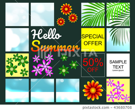 Sale offer poster spring summer design layout Sale offer poster spring summer design layout 43680708