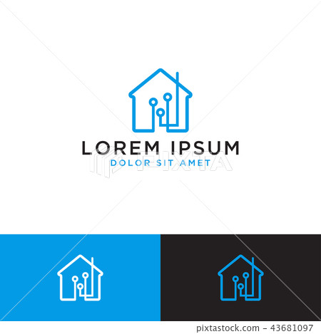 Smart home logo design template Smart home logo design template 43681097
