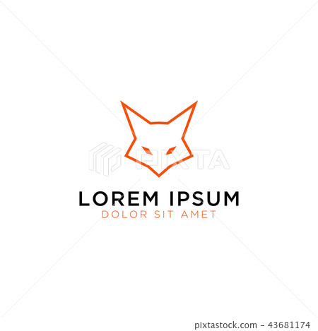 Fox head logo design template 43681174