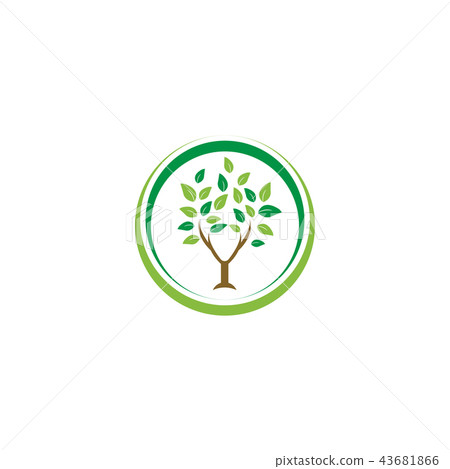 Elegant circle tree leaf agriculture logo design - Stock Illustration ...