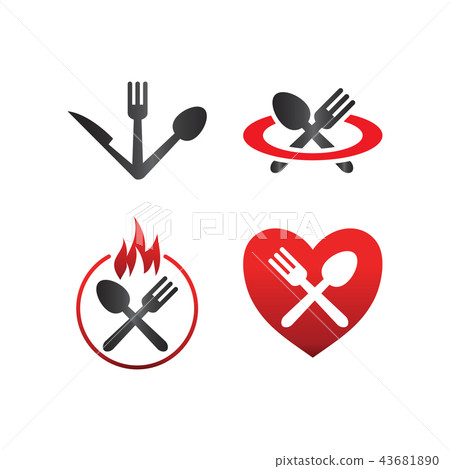 Spoon and fork logo design template 43681890