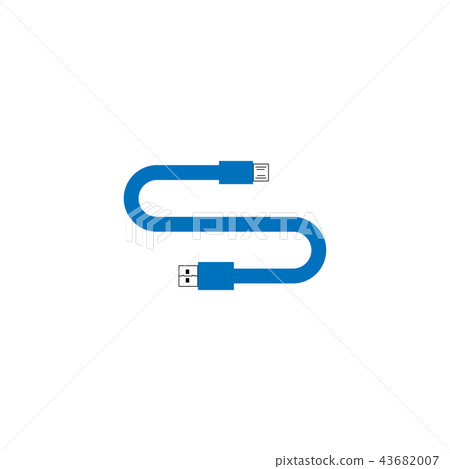 Letter S USB cable with blue color template vector 43682007