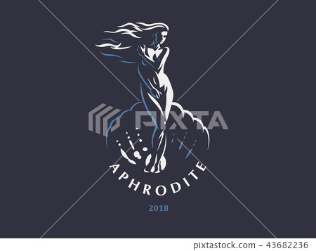 Aphrodite or Venus. Vector emblem. 43682236