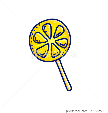 lemon lollipop on stick lemon lollipop on stick 43682539
