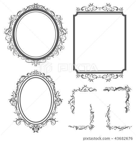 vector set of border and dividers calligraphic vector set of border and dividers calligraphic 43682676