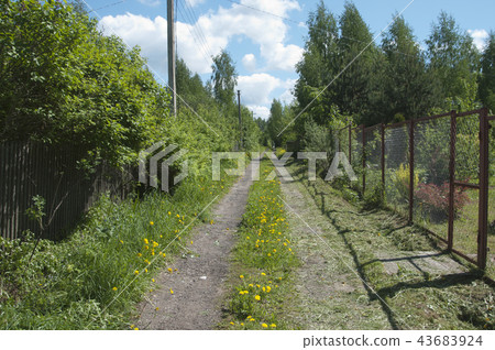 Soil road with broken stones Soil road with broken stones 43683924