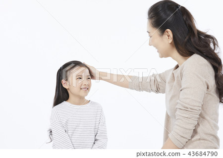 家庭，母親，女兒，韓國人 43684790