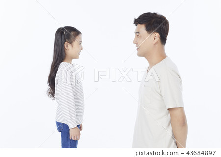 爸爸，女兒，家庭，韓國人 43684897