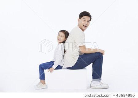 爸爸，女兒，家庭，韓國人 43684990