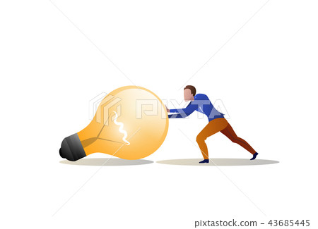 businessman pushing light lamp new idea inspiration concept man introducing innovation startup male businessman pushing light lamp new idea inspiration concept man introducing innovation startup male 43685445