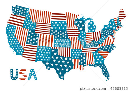 Patchwork style map of the United States Patchwork style map of the United States 43685513
