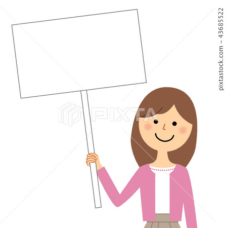 Young lady mama white board 43685522