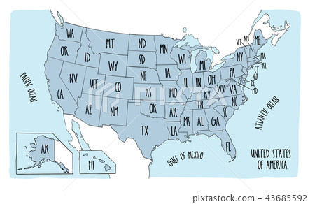 Vector illustration map of the USA Vector illustration map of the USA 43685592