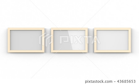 木製相框水平排列3件 木製相框水平排列3件 43685653