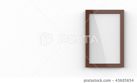 木製相框暗色垂直放置左側複製空間 43685654