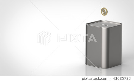 存錢罐和硬幣留下複製空間 43685723